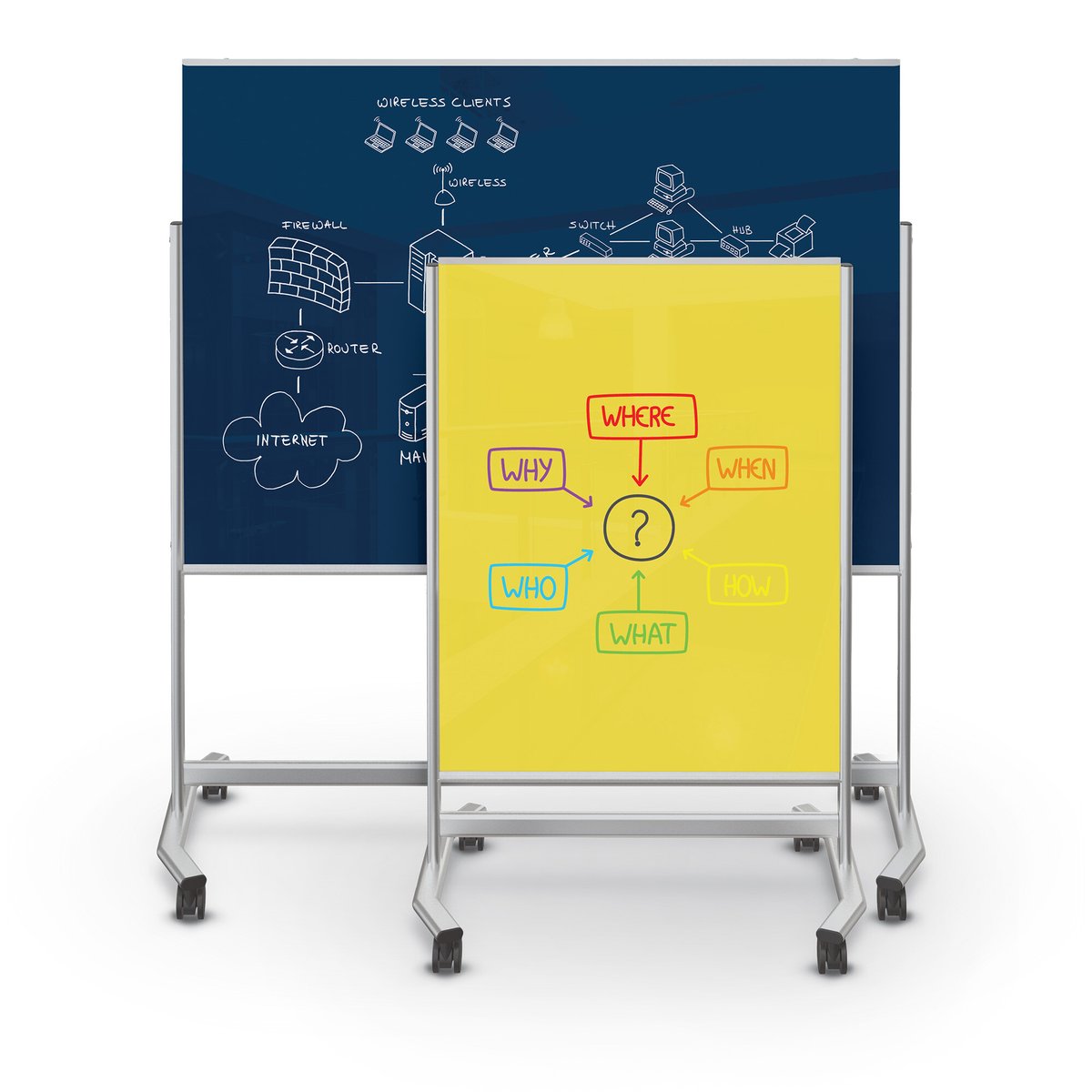 MooreCo color glass dry erase board for classrooms