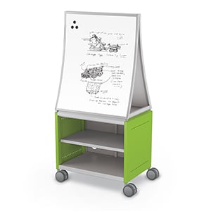 MooreCo compass storage cabinet with white board dry erase top