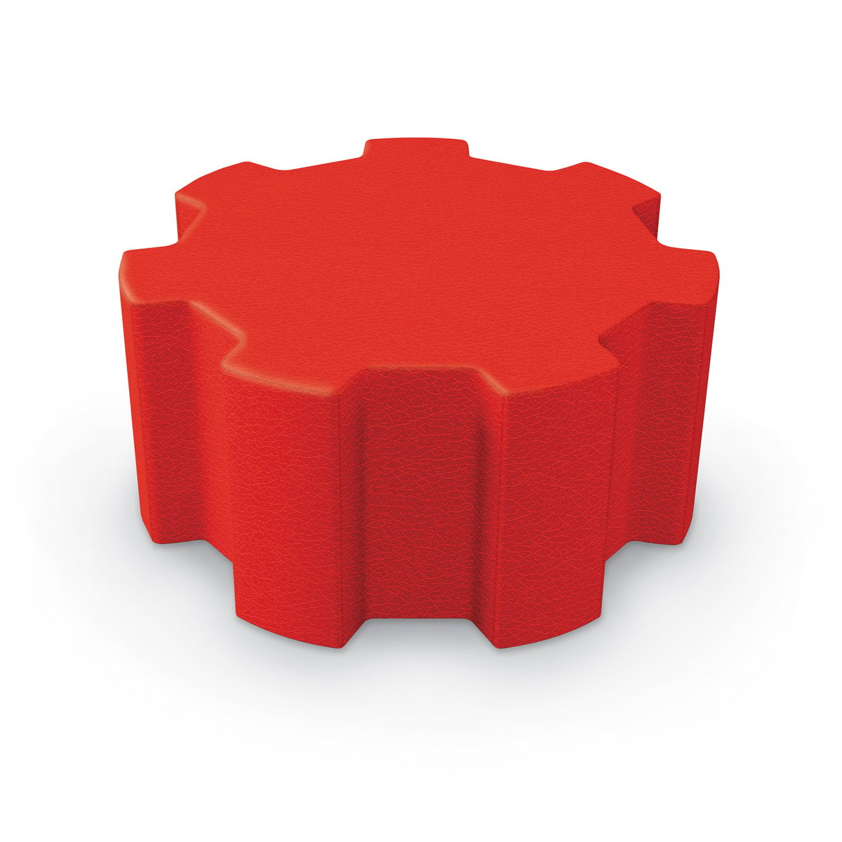 Gear shaped all foam soft seating ottoman