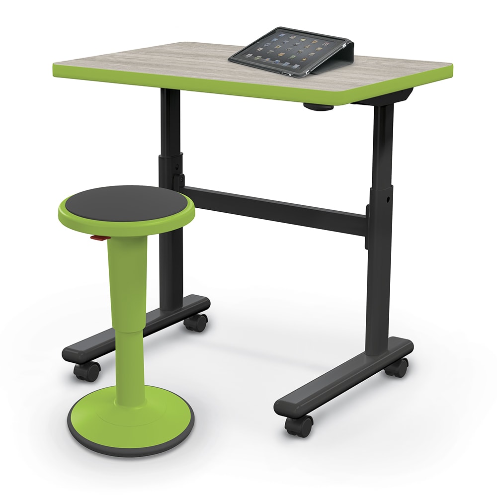 Height adjustable desk and stool by MooreCo