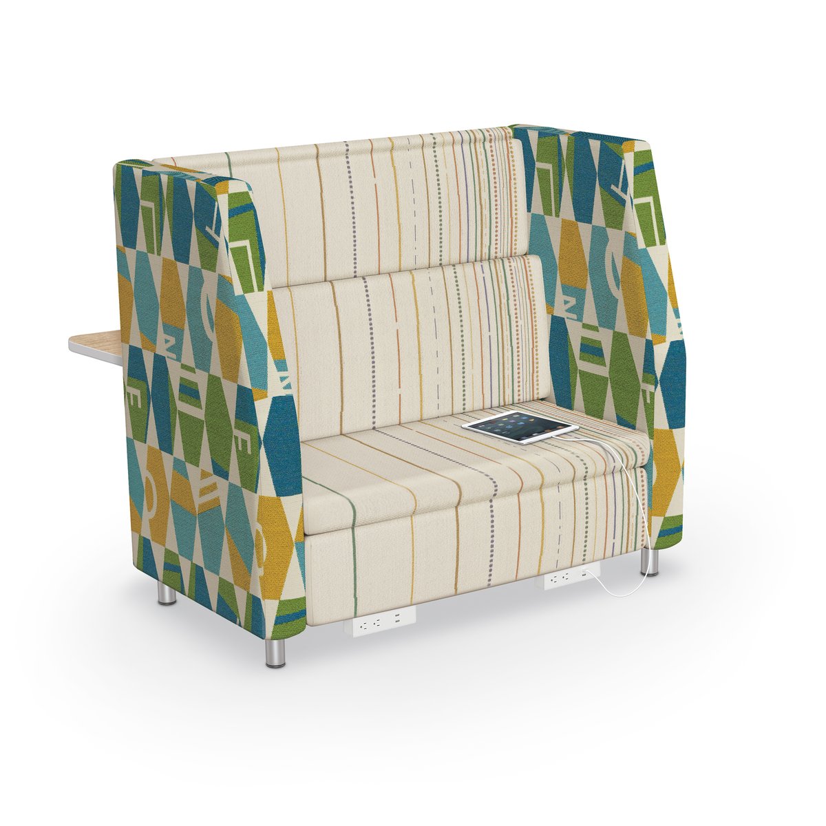 MooreCo high back soft seating chair with power outlet